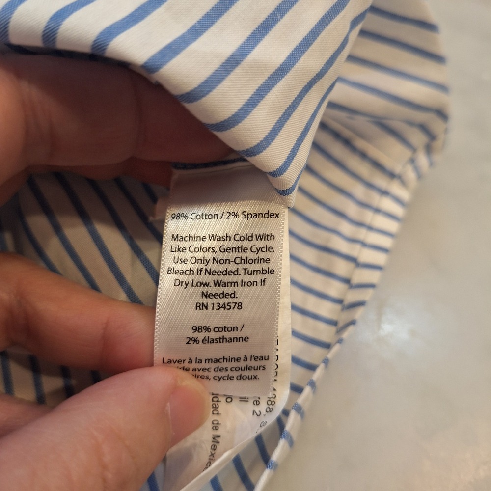 Vineyard Vines Button Down Shirt Mens XL Blue White Striped Classic Whale Preppy - Picture 6 of 6